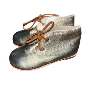 Mon Petit Toddler Gold Metallic Oxford Shoes Size 12